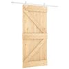 vidaXL Sliding Door Natural and White 90 x 210 cm Solid Pine Wood