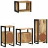 vidaXL Bathroom Furniture Set with Shelf 4 pcs Brown Solid Mango Wood