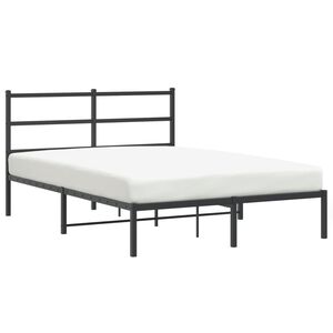 vidaXL Metal Bed Frame without Mattress with Headboard Black 140x200cm
