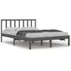 vidaXL Bed Frame without Mattress Grey Solid Wood Pine 135x190 cm Double Double