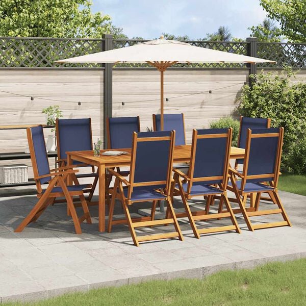 vidaXL Folding Garden Chairs 8 pcs Solid Wood Acacia and Textilene