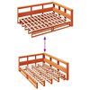 vidaXL Bookcase Bed without Mattress Wax Brown 140x200cm Solid Wood Pine