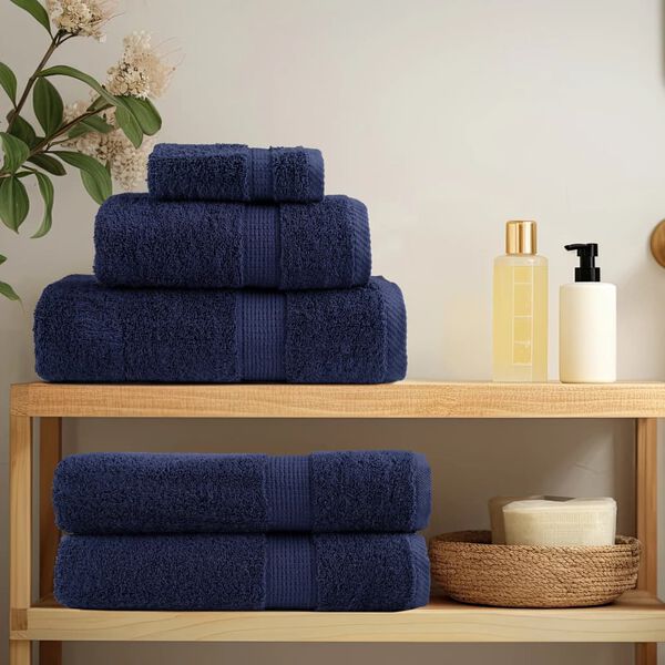 vidaXL Premium Towels "SOLUND" 10 pcs Navy Blue 100x200 cm 600 gsm