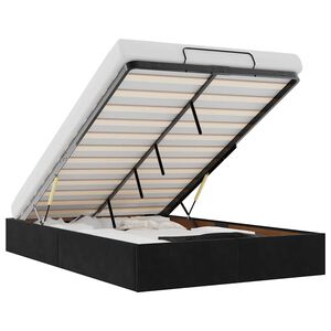 vidaXL Ottoman Bed Frame No Mattress Black Double Velvet