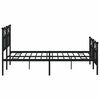 vidaXL Metal Bed Frame without Mattress with Footboard Black 135x190cm