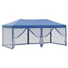 vidaXL Folding Party Tent with Sidewalls Blue 3x6 m