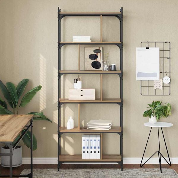 vidaXL Bookcase Artisan oak 76 x 32 x 192 cm Engineered wood