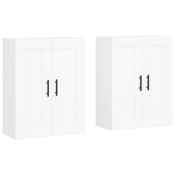 vidaXL Wall Mounted Cabinets 2 pcs White Engineered Wood