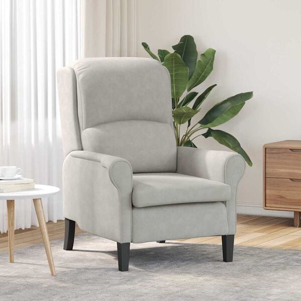vidaXL Armchair Light grey 76 x 94 x 102 cm Microfibre