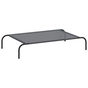 vidaXL Elevated Dog Bed Grey 110x65x20 cm Textilene and Steel