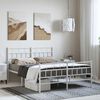 vidaXL Metal Bed Frame without Mattress with Footboard White 150x200cm