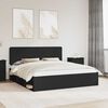 vidaXL Bed Frame with Headboard Black 200 x 200 cm Solid Pine Wood