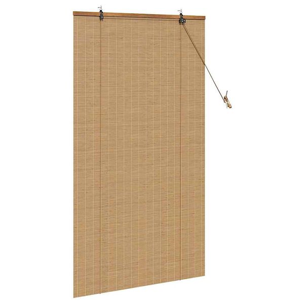 vidaXL Roller Blind with Curtains Manual Brown 90 x 160 cm Bamboo