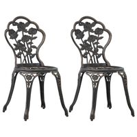 vidaXL Bistro Chairs 2 pcs Bronze Cast Aluminium