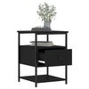 vidaXL Bedside Cabinet Black 40x42x56 cm Engineered Wood