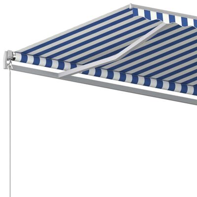vidaXL Manual Retractable Awning 600x350 cm Blue and White