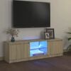 vidaXL TV Cabinet with LED Lights Sonoma Oak 120x30x36 cm