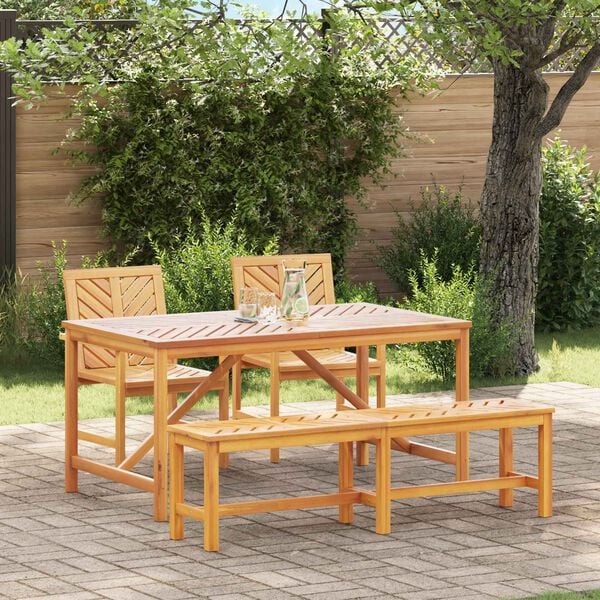vidaXL Garden Dining Set 4 pcs Brown Solid Acacia Wood