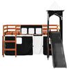 vidaXL Kids' Loft Bed with Tower White&Black 90x190 cm Solid Wood Pine