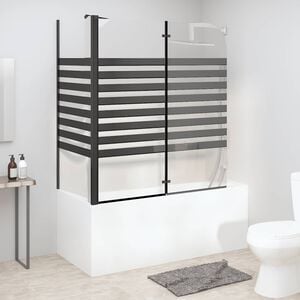vidaXL Stripe Bath Enclosure 120x68x130 cm Tempered Glass
