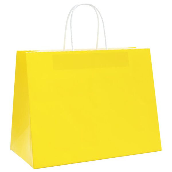 vidaXL Paper Bags 50 pcs with Handles Yellow 32x17x25 cm