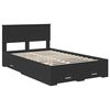 vidaXL Bed Frame with Headboard Black 120 x 190 cm Engineered Wood