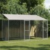 vidaXL Dog Cage with Roof Silver 400 x 200 x 258 cm Steel and PE
