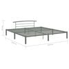 vidaXL Bed Frame without Mattress Grey Metal 200x200 cm