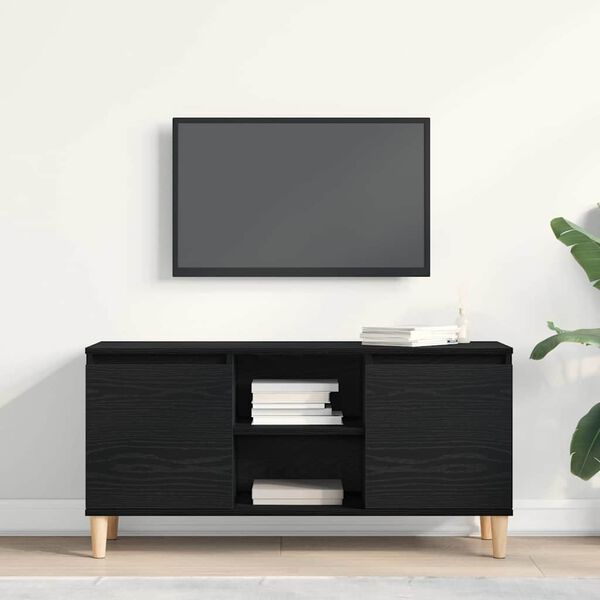 vidaXL TV Cabinet Black Oak 102 x 35 x 50 cm Engineered Wood