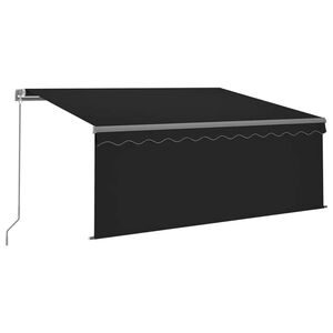 vidaXL Manual Retractable Awning with Blind&LED 3.5x2.5m Anthracite