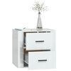 vidaXL Wall-mounted Bedside Cabinet High Gloss White 50x36x47 cm