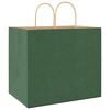 vidaXL Paper Bags 250 pcs with Handles Green 32x22x28 cm