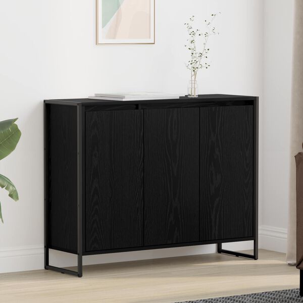 vidaXL Side Cabinet Black Oak 96.5 x 30 x 75 cm Engineered Wood