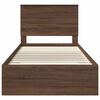vidaXL Bed Frame Brown Oak and Silver 90 x 200 cm Engineered Wood
