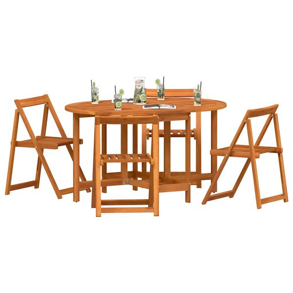 vidaXL Garden Table 5 pcs Brown 110 x 60 x 72 cm Solid Acacia wood