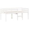 vidaXL High Sleeper Bed without Mattress White 75x190 cm Small Single Solid Wood Pine