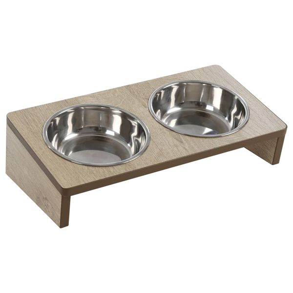 Jack and Vanilla Pet Food Bowl Stand Molly 2x380 ml Brown