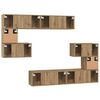 vidaXL TV Cabinet Set Wall-mounted 8 pcs Artisan Oak Engineered Wood