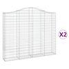 vidaXL Arched Gabion Baskets 2 pcs 200x30x160/180 cm Galvanised Iron