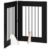 vidaXL Foldable Dog Gate with Stands 2 pcs Black Oak 120.5 cm