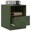 vidaXL Bedside Cabinets 2 pcs Olive Green 34.5x39x44 cm Steel