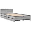 vidaXL Bed Frame with Drawers without Mattress Grey Sonoma 75x190 cm Small Single