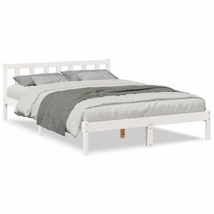 vidaXL Extra Long Bed Frame without Mattress White 160x210 cm Solid Wood Pine