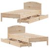 vidaXL Bed Frame without Mattress 75x190 cm Small Single Solid Wood Pine