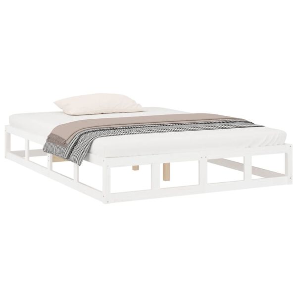 vidaXL Bed Frame without Mattress White 180x200 cm Super King Solid Wood