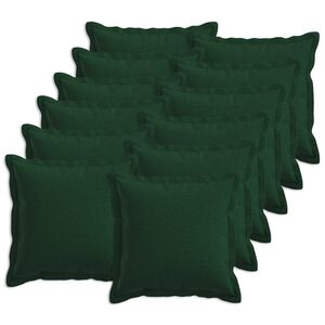 vidaXL Cushion Cover 12 pcs HOUTEN Dark Green 40 x 40 cm Faux Linen