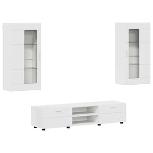 vidaXL TV Cabinet Set FLORIN 3 pcs White Engineered Wood
