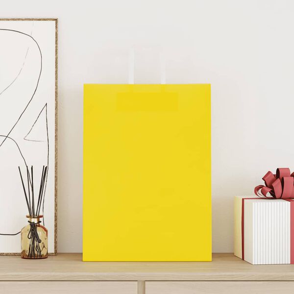 vidaXL Paper Bags 250 pcs with Handles Yellow 32x17x44 cm