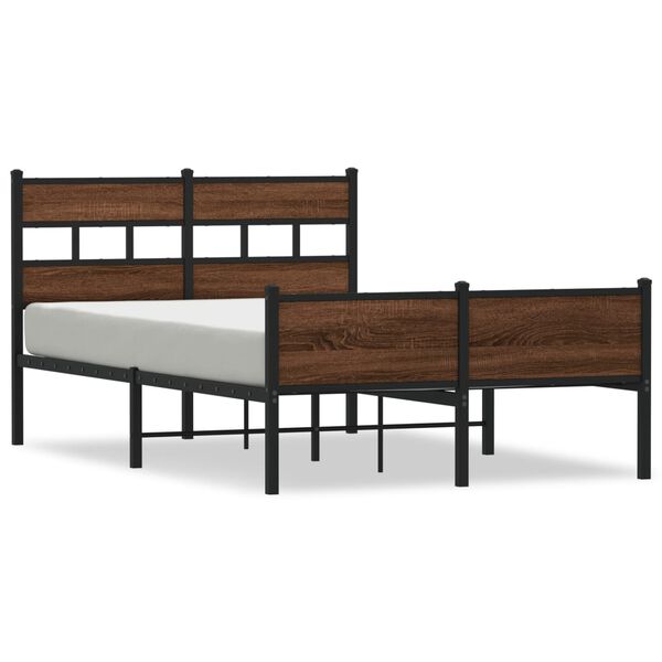 vidaXL Bed Frame without Mattress Brown Oak 120x200 cm Engineered Wood