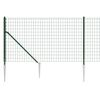 vidaXL Wire Mesh Fence with Spike Anchors Green 0.8x10 m